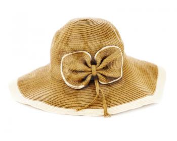 Summer hat isolated on white background. Closeup.