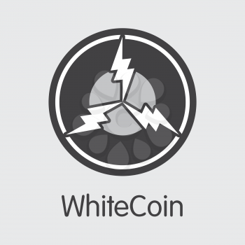 Whitecoin - Virtual Currency Icon. Vector Logo of Cryptographic Currency Icon on Grey Background. Vector Pictogram Symbol: XWC.