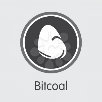 Bitcoal - Sign Icon of Fintech Industry, Finance Digitization. Modern Icon. Premium Quality Coin Symbol of COAL. Simple Vector Element of Design for Web Graphics.