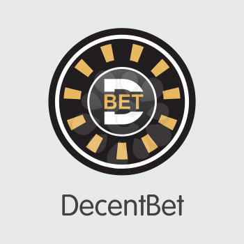 Vector Decentbet Blockchain Cryptocurrency Graphic Symbol. Mining, Coin, Exchange. Vector Colored Logo of DBET.