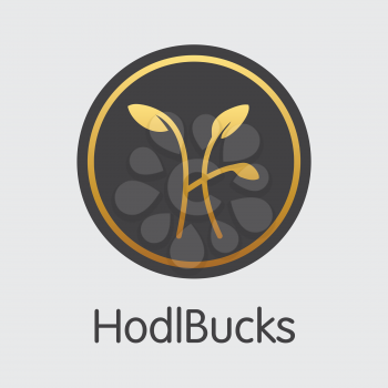 Hodlbucks Blockchain Coin Pictogram. Blockchain, Block Distribution HDLB Transaction Icon