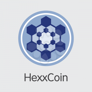 Hexxcoin - Logo of Fintech Industry, Finance Digitization. Modern Symbol. Premium Quality Coin Illustration of HXX. Simple Vector Coin Image of Design for Web Graphics.