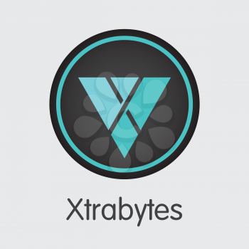 Xtrabytes. Cryptocurrency. XBY Pictogram Isolated on Grey Background. Stock Vector Coin Symbol.