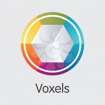 Voxels: Blockchain Logo. Blockchain, Block Distribution VOX Transaction Icon
