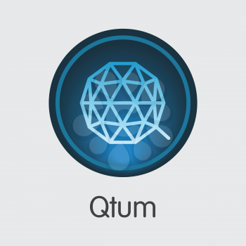 Qtum Blockchain Based Secure Blockchain Cryptocurrency. Isolated on Grey QTUM Vector Logo.