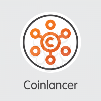 Blockchain Cryptocurrency Coinlancer. Net Banking and CL Mining Vector Concept. Digital Currency Mining Finance Trading Sign.