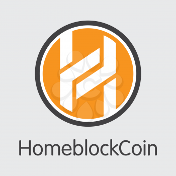 Homeblockcoin Blockchain Coin Illustration. Blockchain, Block Distribution HBC Transaction Icon