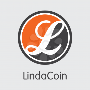 Vector Lindacoin Virtual Currency Pictogram. Mining, Coin, Exchange. Vector Colored Logo of LINDA.