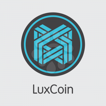 Luxcoin Finance. Cryptocurrency - Vector Graphic Symbol. Modern Computer Network Technology Element. Digital Element of LUX. Concept Design Element.