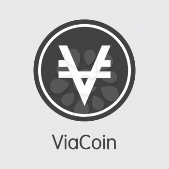Vector Viacoin Blockchain Cryptocurrency Pictogram. Mining, Coin, Exchange. Vector Colored Logo of VIA.