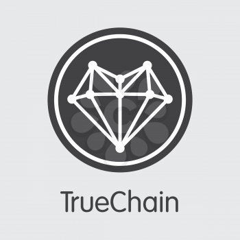 TPAY - Truechain. The Market Logo or Emblem of Crypto Currency, Market Emblem, ICOs Coins and Tokens Icon.