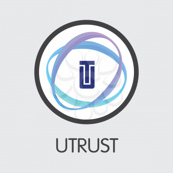 UTK - Utrust. The Logo or Emblem of Crypto Coins, Market Emblem, ICOs Coins and Tokens Icon.