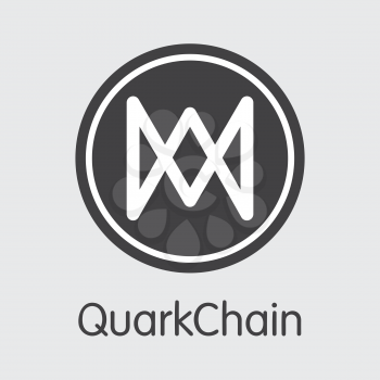 QKC - Quarkchain. The Market Logo or Emblem of Crypto Coins, Market Emblem, ICOs Coins and Tokens Icon.