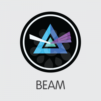 BEAM - Beam. The Market Logo or Emblem of Crypto Coins, Market Emblem, ICOs Coins and Tokens Icon.