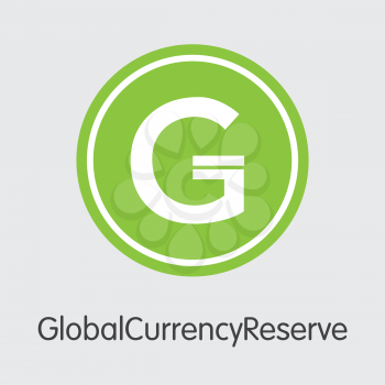 Globalcurrencyreserve. Cryptocurrency. GCR Icon Isolated on Grey Background. Stock Vector Element.