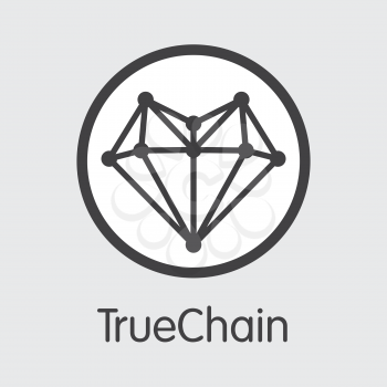 TPAY - Truechain. The Trade Logo or Emblem of Coin, Market Emblem, ICOs Coins and Tokens Icon.