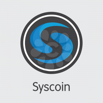 SYS - Syscoin. The Trade Logo or Emblem of Cryptocurrency, Market Emblem, ICOs Coins and Tokens Icon.