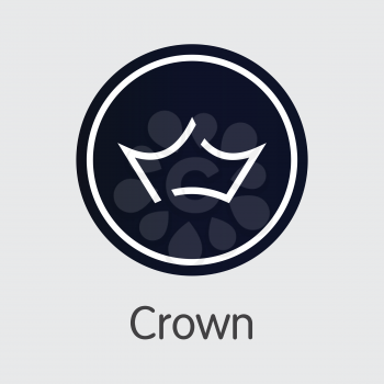 Crown - Blockchain Cryptocurrency Element. Vector Element of Digital Currency Icon on Grey Background. Vector Coin Illustration CRW.