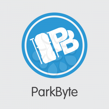 Parkbyte Vector Graphic Symbol for Internet Money. Virtual Currency Colored Logo of PKB and Web Icon for using in Web Projects or Mobile Applications.