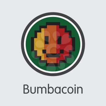 Blockchain Cryptocurrency Bumbacoin. Net Banking and BUMBA Mining Vector Concept. Digital Currency Mining Finance Element.