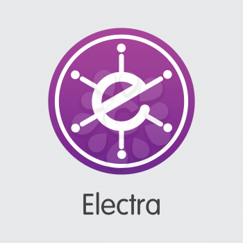 Electra - Cryptographic Currency Web Icon. Vector Element of Digital Currency Icon on Grey Background. Vector Graphic Symbol ECA.