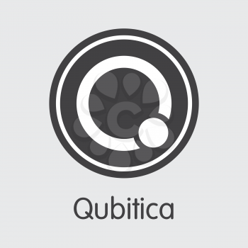 QBIT - Qubitica. The Market Logo or Emblem of Virtual Currency, Market Emblem, ICOs Coins and Tokens Icon.