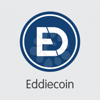 Eddiecoin Vector Logo for Internet Money. Crypto Currency Icon of EDDIE and Trading Sign for using in Web Projects or Mobile Applications.