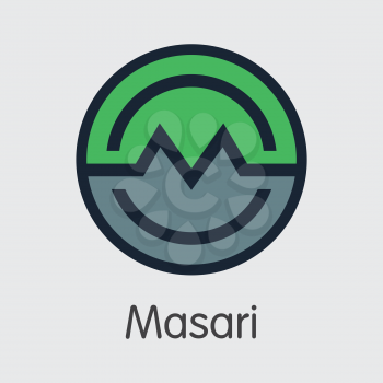 Masari MSR . - Vector Icon of Crypto Currency. 