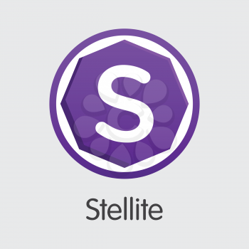 Stellite XTL . - Vector Icon of Digital Currency. 