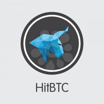  - Hitbtc. The Crypto Coins or Cryptocurrency Logo. Market Emblem, Coins ICOs and Tokens.