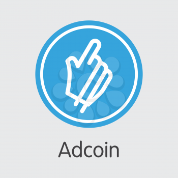 Adcoin Finance. Digital Currency - Vector Coin Pictogram. Modern Computer Network Technology Logo. Digital Pictogram of ACC. Concept Design Element.