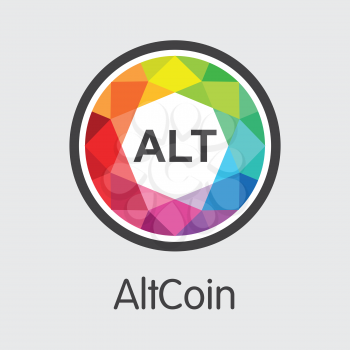 Altcoin - Blockchain Cryptocurrency Element. Vector Symbol of Digital Currency Icon on Grey Background. Vector Graphic Symbol ACC.