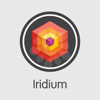 Iridium IRD . - Vector Icon of Cryptographic Currency. 