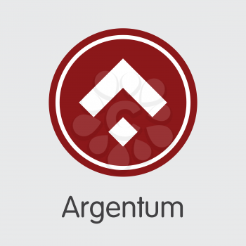 Argentum - Cryptographic Currency Trading Sign. Vector Trading Sign of Digital Currency Icon on Grey Background. Vector Coin Illustration ARG.