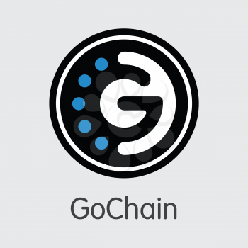 GO - Gochain. The Icon or Emblem of Cryptocurrency, Market Emblem, ICOs Coins and Tokens Icon.