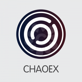 Exchange - Chaoex Copy. The Crypto Coins or Cryptocurrency Logo. Market Emblem, Coins ICOs and Tokens Icon.