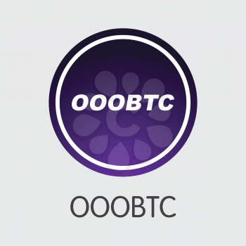 Exchange - Ooobtc. The Crypto Coins or Cryptocurrency Logo. Market Emblem, Coins ICOs and Tokens Icon.