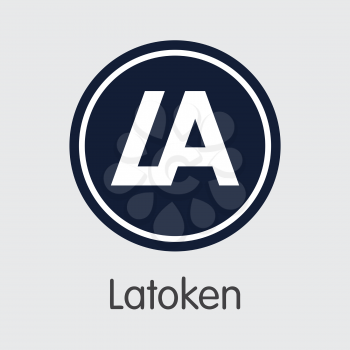 LA - Latoken. The Crypto Coins or Cryptocurrency Logo. Market Emblem, Coins ICOs and Tokens Icon.