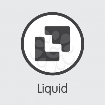 Exchange - Liquid. The Crypto Coins or Cryptocurrency Logo. Market Emblem, Coins ICOs and Tokens Icon.