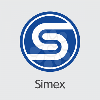 Exchange - Simex. The Crypto Coins or Cryptocurrency Logo. Market Emblem, Coins ICOs and Tokens Icon.