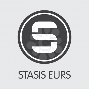 EURS - Stasis Eurs. The Logo or Emblem of Cryptocurrency, Market Emblem, ICOs Coins and Tokens Icon.
