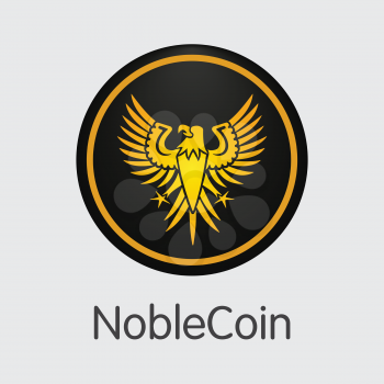 Vector Noblecoin Cryptographic Currency Element. Mining, Coin, Exchange. Vector Colored Logo of NOBL.