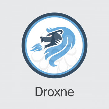 Vector Droxne Crypto Currency Coin Pictogram. Mining, Coin, Exchange. Vector Colored Logo of DRXNE.