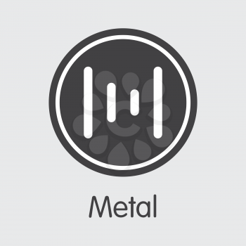 MTL - Metal. The Trade Logo or Emblem of Crypto Currency, Market Emblem, ICOs Coins and Tokens Icon.