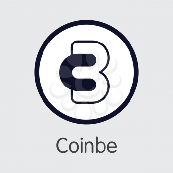 Exchange - Coinbe Copy. The Crypto Coins or Cryptocurrency Logo. Market Emblem, Coins ICOs and Tokens Icon.