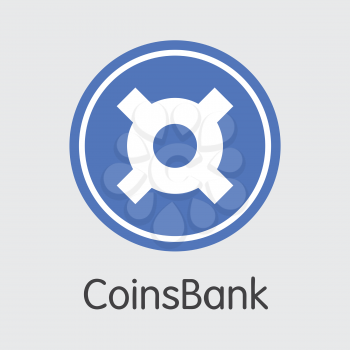 Exchange - Coinsbank Copy. The Crypto Coins or Cryptocurrency Logo. Market Emblem, Coins ICOs and Tokens Icon.