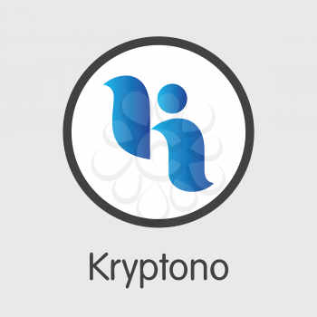 Exchange - Kryptono. The Crypto Coins or Cryptocurrency Logo. Market Emblem, Coins ICOs and Tokens Icon.