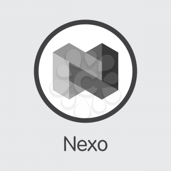 NEXO - Nexo. The Trade Logo or Emblem of Crypto Currency, Market Emblem, ICOs Coins and Tokens Icon.