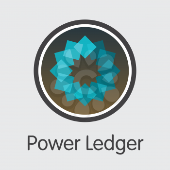 POWR - Power Ledger. The Logo or Emblem of Virtual Currency, Market Emblem, ICOs Coins and Tokens Icon.