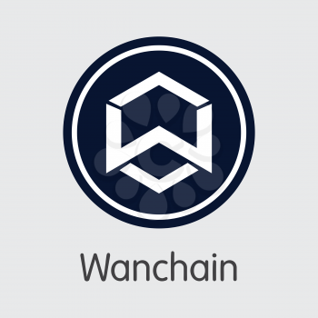 WAN - Wanchain. The Market Logo or Emblem of Money, Market Emblem, ICOs Coins and Tokens Icon.